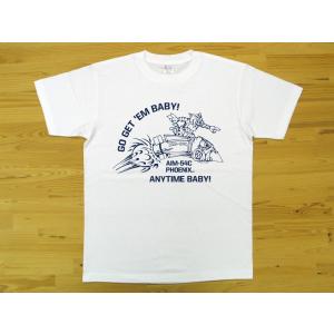 U.S. MARINE CORPS 白 5.6oz 半袖Tシャツ 紺色プリント ミリタリー