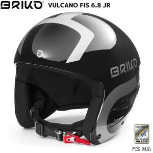 ブリコ ジュニア レーシング ヘルメット ボルケーノ シャイニーブラックシルバー FIS対応 BRIKO VULCANO FIS 6.8 JR ブラック BLACK 21117ZW AON｜msp-net