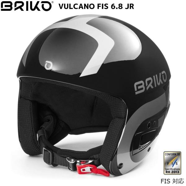 ブリコ ジュニア レーシング ヘルメット ボルケーノ シャイニーブラックシルバー FIS対応 BRI...