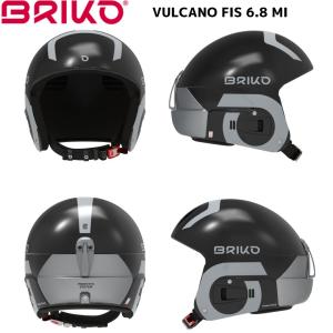 ブリコ レーシング ヘルメット BRIKO VULCANO FIS 6.8 MULTI IMPACT シャイニーブラック/シルバー A0N  25113HW-A0N｜msp-net