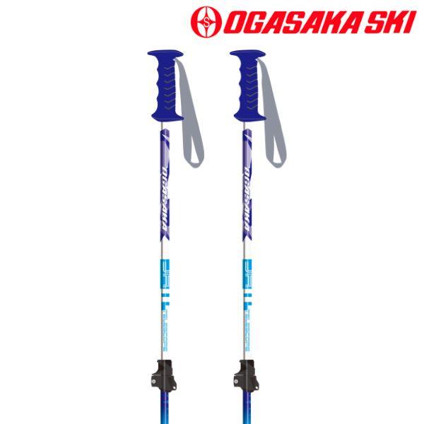 オガサカ ジュニア ストック サイズ調整式 スキーポール ブルー OGASAKA JR-F BL  ...
