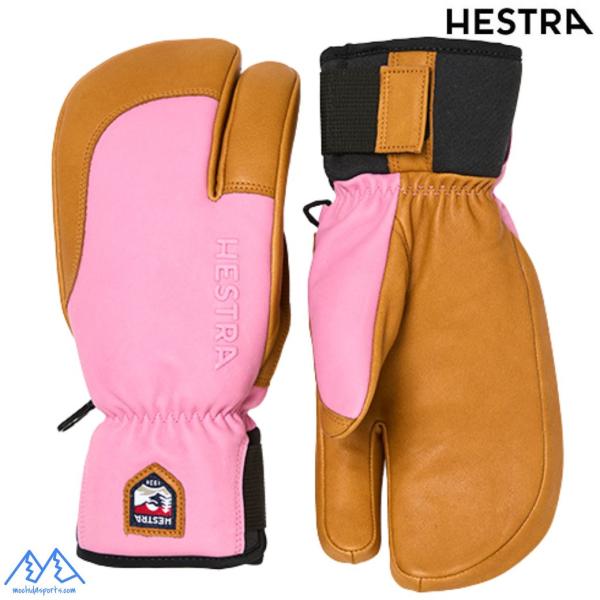 ヘストラ 3フィンガー ショート スキーグローブ ピンク タン HESTRA TOPO 3-FING...