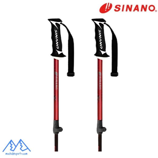 シナノ ストック サイズ調整式 カーボン アルミ スキーポール フリーX CB レッド 伸縮スキーポ...