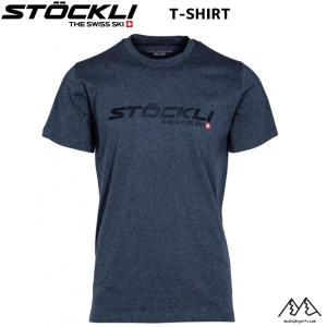 ストックリ コットン Tシャツ ダークグレー杢 STOCKLI T-SHIRT GRAY MELANGE THE SWISS SKI 502149581｜msp-net