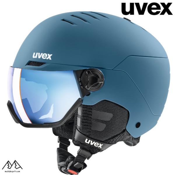 ウベックス スキー バイザーヘルメット ストーンブルーマット UVEX wanted visor  ...
