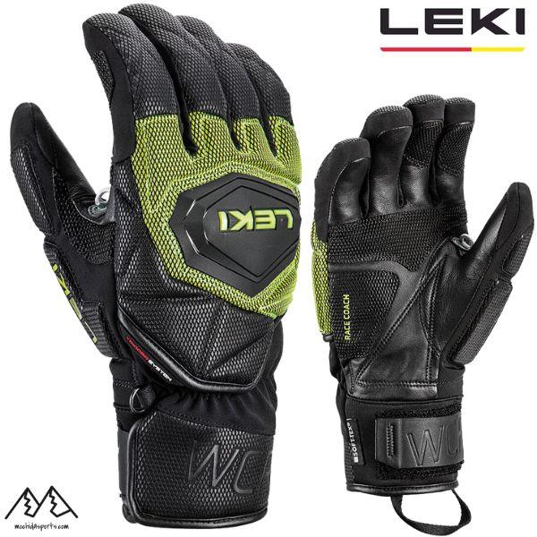 レキ レーシング スキーグローブ WCR COACH 3D コーチ 3D ブラック アイスレモン ト...