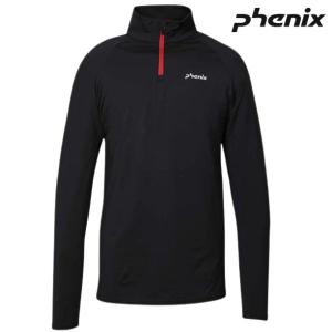 フェニックス スキー アンダーシャツ インナー ハーフジップ ブラック PHENIX Thunderbolt 1/2 Zip Tee BLACK1 ESM23LS12-BK1｜msp-net
