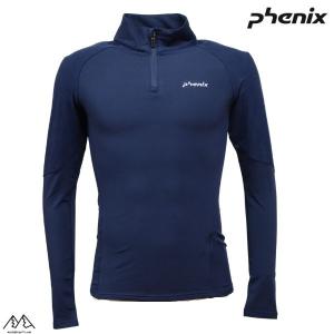 フェニックス レディース スキー アンダーシャツ インナー ハーフジップ ネイビー PHENIX TWINPEAKS WOMENS 1/2 ZIP TEE NAVY ESW22LS50｜msp-net