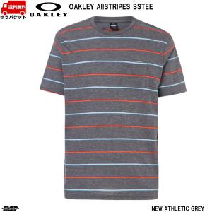 オークリー ボーダー グレー Tシャツ 胸ポケット OAKLEY AllSTRIPES SSTEE FOA401781-27B｜msp-net