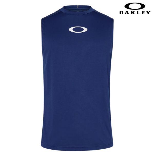 オークリー タンクトップ ノースリーブ シャツ 接触冷感 ブルー OAKLEY Tech Cold ...