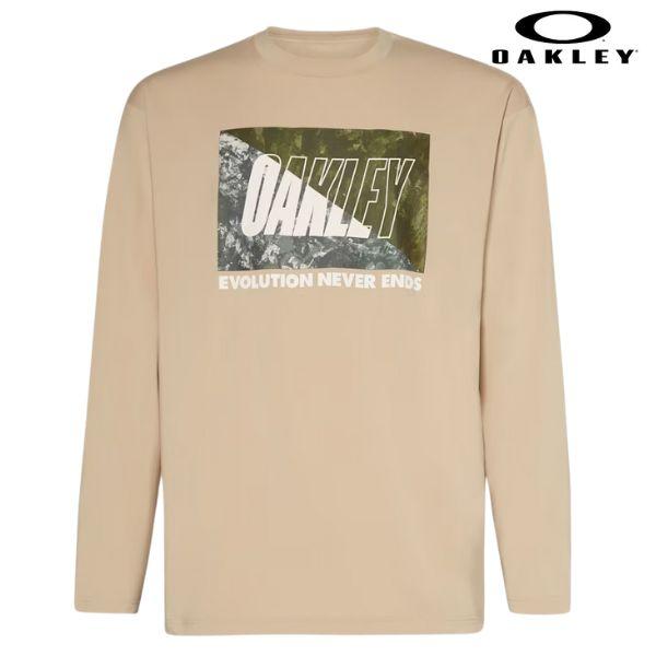 オークリー ロング Tシャツ 長袖 ベージュ OAKLEY Enhance Qd LS Tee Bo...