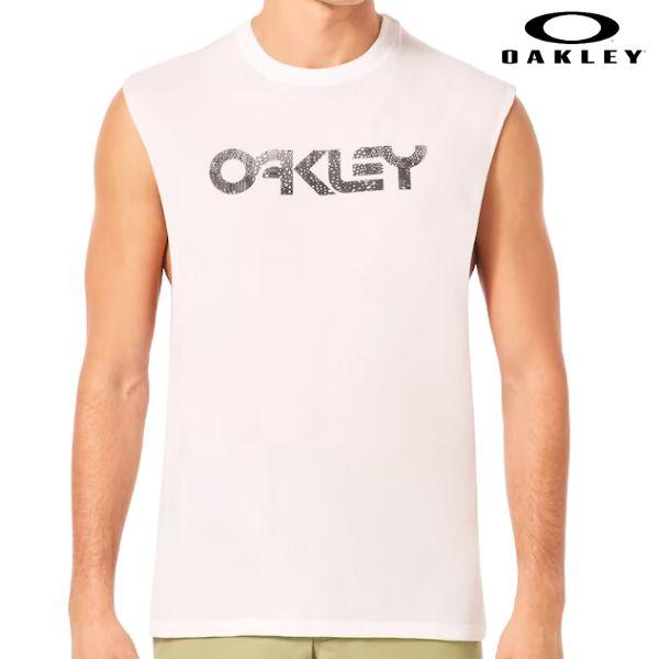 オークリー タンクトップ ノースリーブシャツ ホワイト 吸汗速乾 UVカット OAKLEY B1B ...