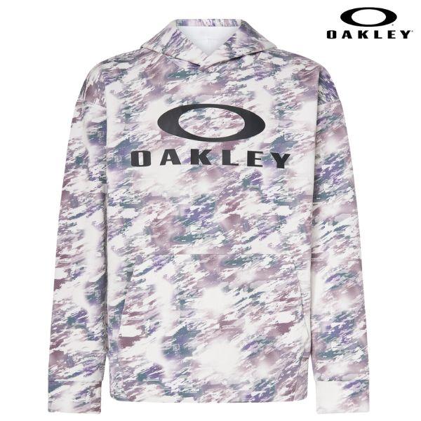 オークリー 吸汗速乾 フリース フーディ パーカー ホワイトプリント OAKLEY ENHANCE ...