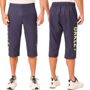 オークリー クロス クォーター ウーブン 膝下丈 3/4パンツ ネイビー OAKLEY Enhance Mobility  Quarter Pants 5.0 Foggy Blue FOA406302 6FB｜msp-net