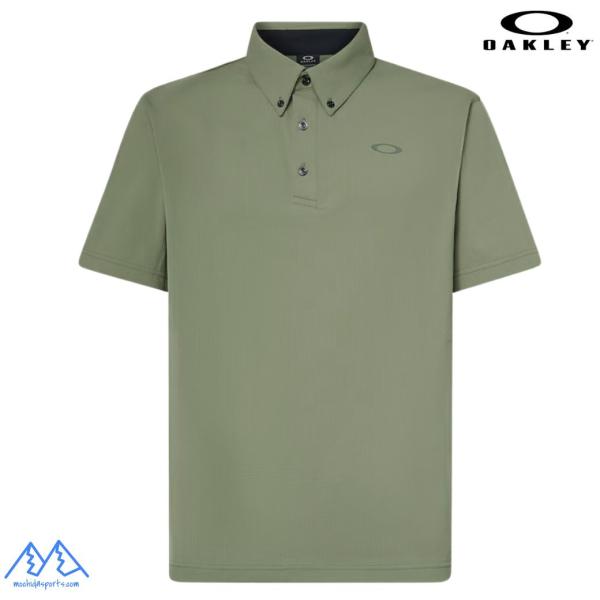 オークリー 半袖 ポロシャツ シアサッカー ライトカーキ 吸汗速乾 伸縮 形状安定 軽量 OAKLE...
