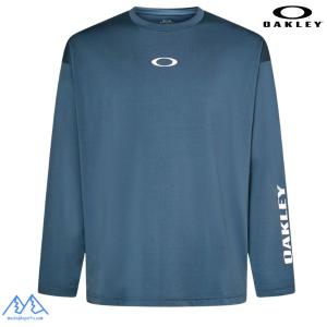 オークリー ロングスリーブ Tシャツ 長袖 吸汗速乾 ブルーグレー OAKLEY ENHANCE QD LS TEE BOLD EVO 4.0 DARK SLATE  FOA407657 94A｜msp-net