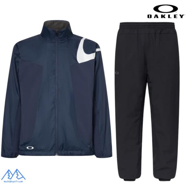 オークリー ウィンドブレーカー 撥水 防風 保温 ウィンドウォーム 上下セット ネイビーブラック O...