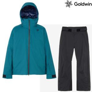 ゴールドウイン スキーウエア  ブルーコーラル ブラック Mサイズ Goldwin Similar Color Jacket BJ + G-Engineered Regular Pants BK  G13302-BJ-G34353R-BK｜msp-net