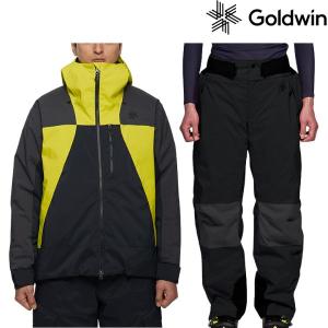 ゴールドウイン スキーウエア XL Goldwin 2-tone Color Hooded Jacket G13303 BK 2-tone Color Wide Pants G33355A BK ブラック G13303-BK-G33355A-BK｜msp-net