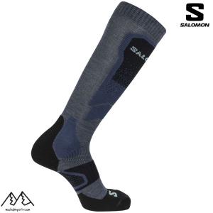 サロモン スキーソックス ブルー ブラック メリノウール SALOMON S/MAX Copen Blue SARGASSO SEA BLACK  LC2167100｜msp-net