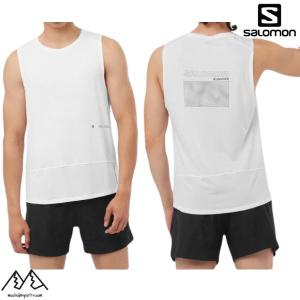 サロモン ランニングタンクトップ ノースリーブ ホワイト SALOMON CROSS RUN TANK GFX WHITE LC2195900｜MSP NET SHOP