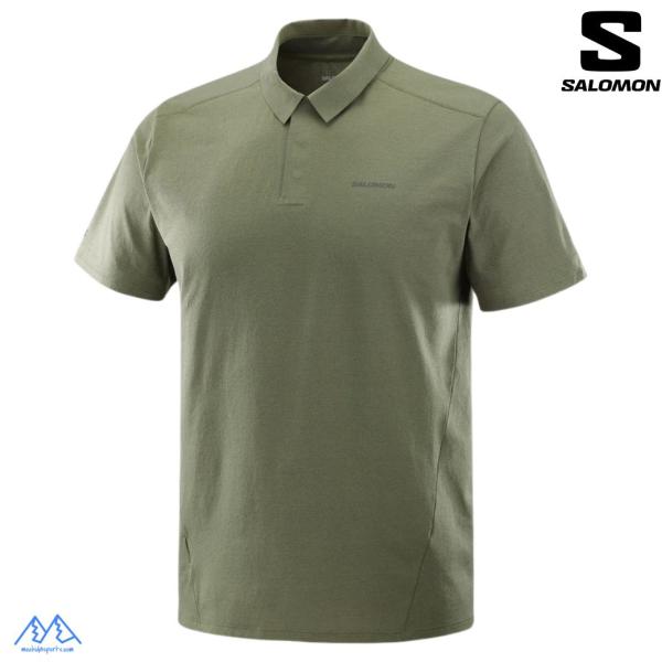 サロモン ポロシャツ カーキ グリーン SALOMON TRACKLINE POLO M Grape...
