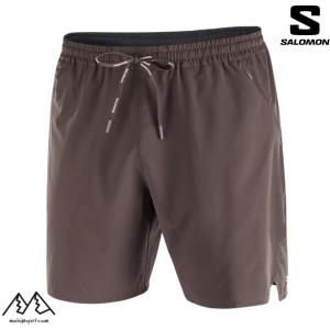 サロモン ランニングパンツ ランニングショーツ ノーライナー ブラウン SALOMON SHKout CORE 7" SHORTS NO LINER GRAPHIC M Coffee Bean LC2458100｜msp-net