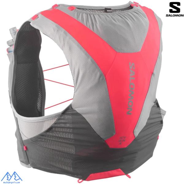サロモン ランニングベスト フラスク付 バックパック SALOMON ADV SKIN 5 グレー ...