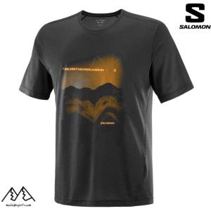 サロモン ショートスリーブ Tシャツ 半袖 ディープブラック SALOMON SHKout CORE GOLDEN TRAIL SERIES DEEP BLACK LC2484400｜msp-net