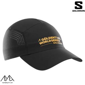 サロモン ランニング キャップ トレイルランニング ブラック SALOMON SHKout 7 PANELS GOLDEN TRAIL SERIES CAP DEEP BLACK LC2532800｜msp-net