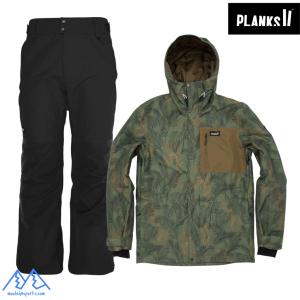 プランクス インシュレーテッドジャケット パンツ ジャングル ブラック PLANKS FEEL GOOD INSULATED JACKET ＆ PANT JUNGLE PALM BLACK MO-FGJ104-GTP101｜msp-net