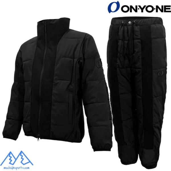 オンヨネ 中綿入 ミドルジャケット &amp; ロングパンツ ブラック ONYONE STRETCH PUF...