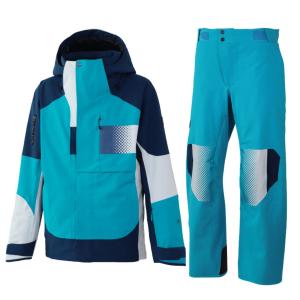 オンヨネ デモ スキーウェア ターコイズ ネイビー ONYONE DEMO OUTER JACKET＆PANTS B.TURQUOISE×NAVY/B.TURQUOISE×WHITE ONJ98042R 624688 ONP98052R 624100｜msp-net