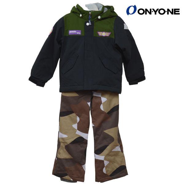 ONYONE オンヨネ キッズ ジュニア スキーウエア サイズ調整 カーキ ブラック カモ 迷彩 R...