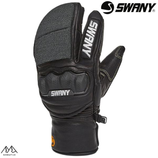 スワニー レーシング スキーグローブ 3本指 ハヤテ S 3フィンガー ブラック SWANY Hay...