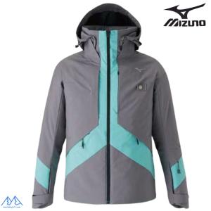 ミズノ スキーウエア スキージャケット スキーパーカ クワイエットシェイドグレー カプリブルー MIZUNO DEMO SOLID SKI PARKA Z2MEC321 80｜msp-net