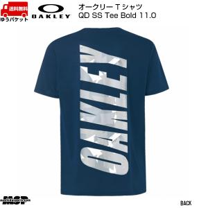 オークリー Tシャツ Enhance QD SS Tee Bold 11.0 Poseidon ネイビー バックプリント FOA402421-6A1｜msp