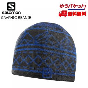 サロモン ニットキャップ SALOMON GRAPHIC BEANIE Black [L39049200]｜msp