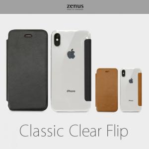 手帳型 Classic Clear Flip iPhoneのカラーが見える透明なケースに クラシックな風合いのフロント部分 Z14221i58