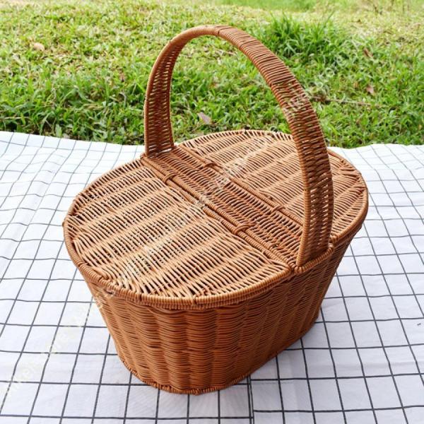 ピクニック ランチボックス バスケット 籐 北欧 ピクニックバスケット おしゃれ かご バスケット ...