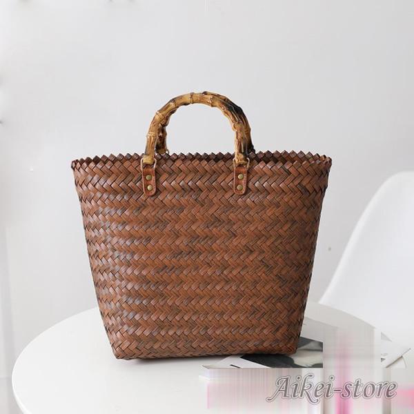 かごバッグ 手提げバッグ レディース トートバッグ 軽量  バスケット エスニック アジアン ナチュ...