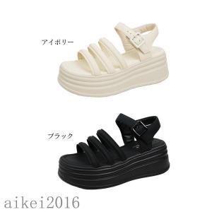 ストラップサンダル 厚底 美脚 夏くつの詳細画像3
