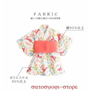 浴衣ドレス 短い 女の子 キッズ甚平 和風 ワ...の詳細画像2