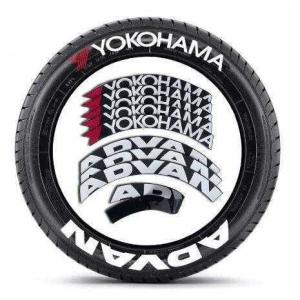 YOKOHAMA ADVAN ヨコハマ アドバン タイヤレター ホワイトレター タイヤステッカー｜mss-st
