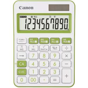 Canon 電卓 10桁 抗菌タイプ ポケットサイズ グリーン 太陽電池 アルカリ電池(LR44) LS-105WUC-GR｜msshokai