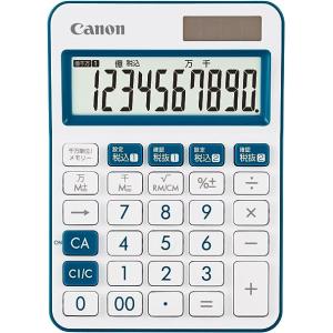 Canon 電卓 10桁 抗菌タイプ ポケットサイズ ネイビー 太陽電池 アルカリ電池(LR44) LS-105WUC-NV｜msshokai