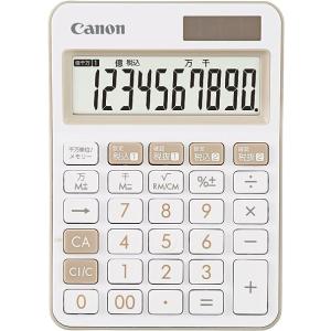 Canon 電卓 10桁 抗菌タイプ ポケットサイズ アイボリー 太陽電池 アルカリ電池(LR44) LS-105WUC-IV｜msshokai