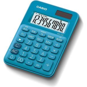 CASIO 電卓 10桁 レイクブルー ミニミニジャストタイプ 計算状態表示 3桁位取り表示 ソーラー・電池の2電源 MW-C8C-BU-N｜msshokai
