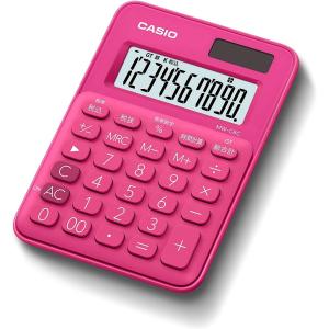CASIO 電卓 10桁 ビビッドピンク ミニミニジャストタイプ 計算状態表示 3桁位取り表示 ソーラー・電池の2電源 MW-C8C-RD-N｜msshokai
