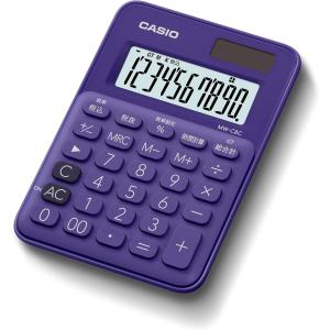 CASIO 電卓 10桁 パープル ミニミニジャストタイプ 計算状態表示 3桁位取り表示 電池寿命約3年 MW-C8C-PL-N｜msshokai